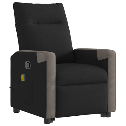 Massagesessel mit Aufstehhilfe Schwarz Stoff
