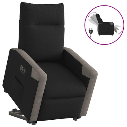 Relaxsessel mit Aufstehhilfe Elektrisch Schwarz Stoff