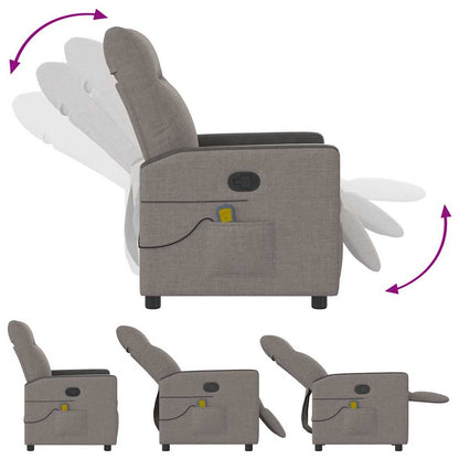 Massagesessel Taupe Stoff