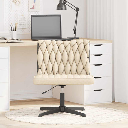 Bürostuhl Drehbar Creme Stoff