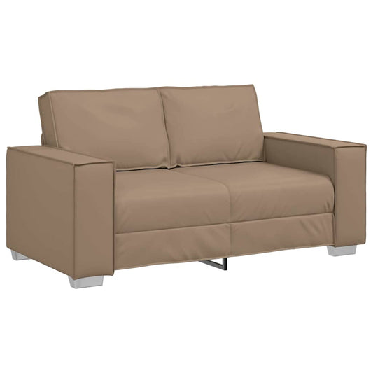Loveseat Sofa 120 cm mit Kissen Cappuccino Kunstleder