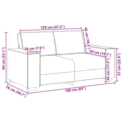 Loveseat Sofa 120 cm mit Kissen Cappuccino Kunstleder