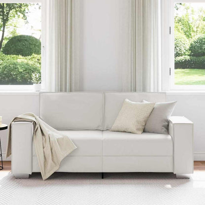 Liebesbank Sofa 140 cm mit Kissen Weiß Kunstleder