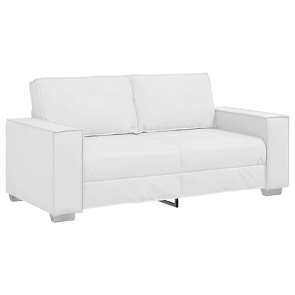 Liebesbank Sofa 140 cm mit Kissen Weiß Kunstleder