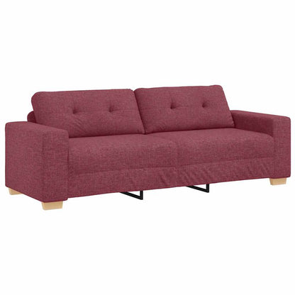 3-Sitzer Sofa mit Kissen Weinrot Stoff