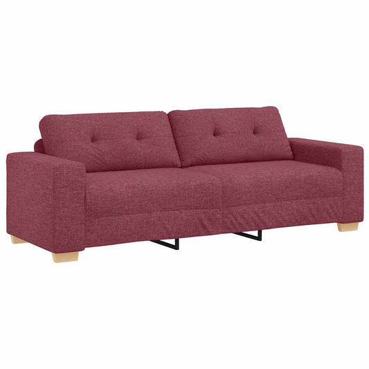 3-Sitzer Sofa mit Kissen Weinrot Stoff