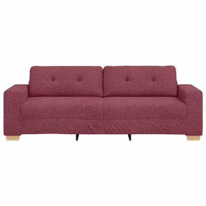 3-Sitzer Sofa mit Kissen Weinrot Stoff