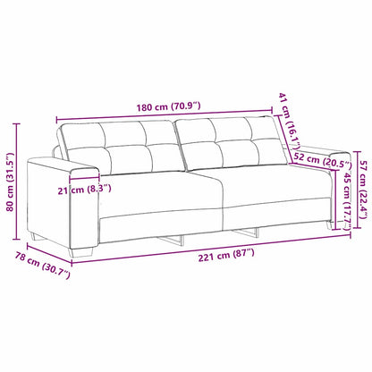 3-Sitzer Sofa mit Kissen Weinrot Stoff