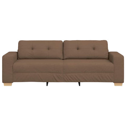 3-Sitzer Sofa mit Kissen Braun Stoff