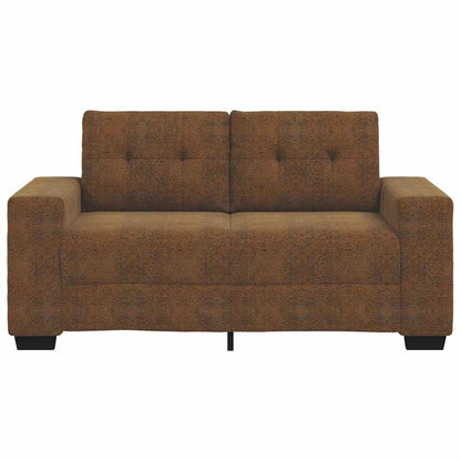 Zweisitzer-Sofa mit Kissen Braun Kunstleder
