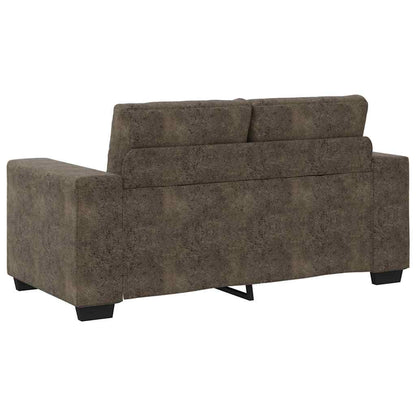 Zweisitzer-Sofa mit Kissen Dunkelgrau Kunstleder