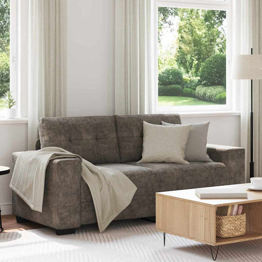 Zweisitzer-Sofa mit Kissen Dunkelgrau Kunstleder