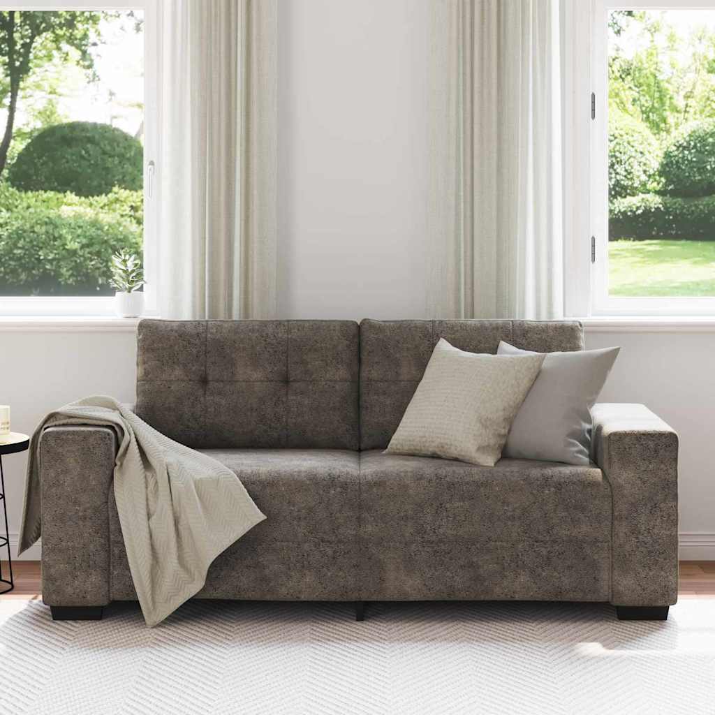 Zweisitzer-Sofa mit Kissen Dunkelgrau Kunstleder