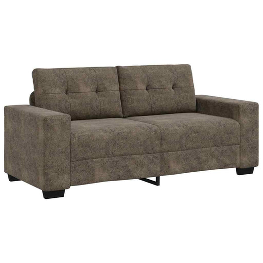 Zweisitzer-Sofa mit Kissen Dunkelgrau Kunstleder