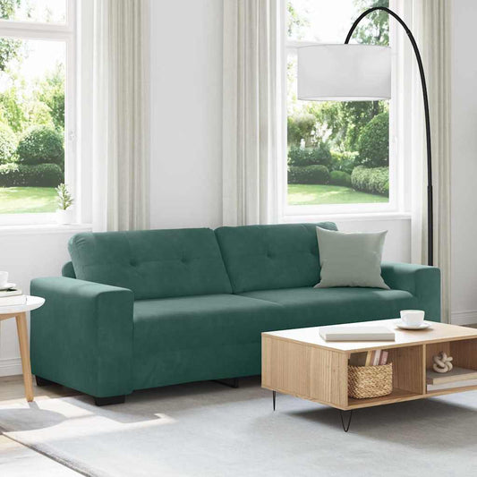 Sofa mit Kissen Dunkelgrün Samt