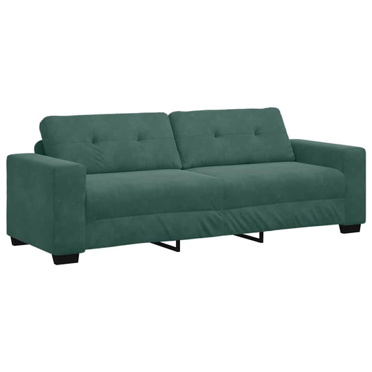 Sofa mit Kissen Dunkelgrün Samt
