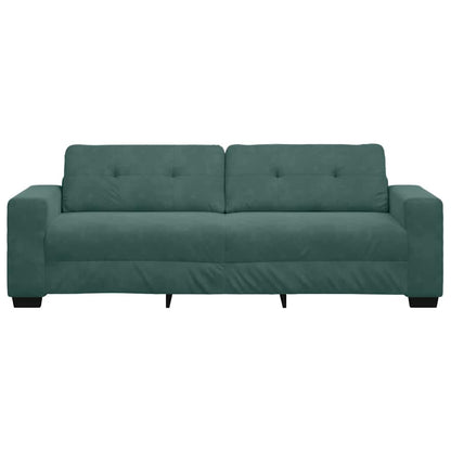 Sofa mit Kissen Dunkelgrün Samt