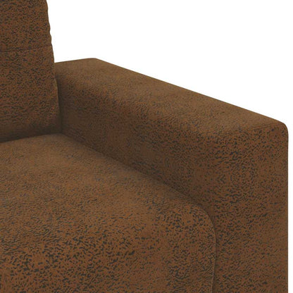 Sofa mit Kissen Braun Kunstleder & Holz