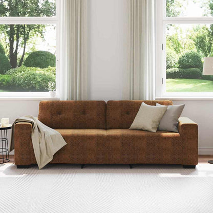 Sofa mit Kissen Braun Kunstleder & Holz