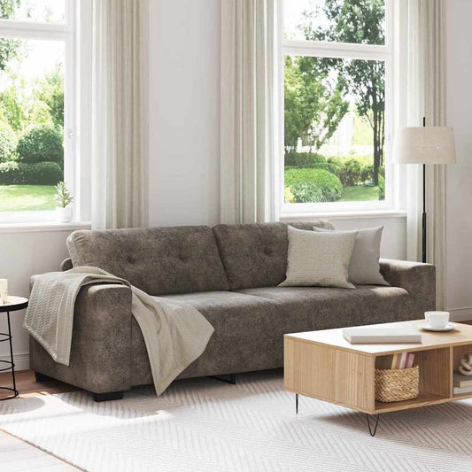 Sofa mit Kissen Dunkelgrau Kunstleder