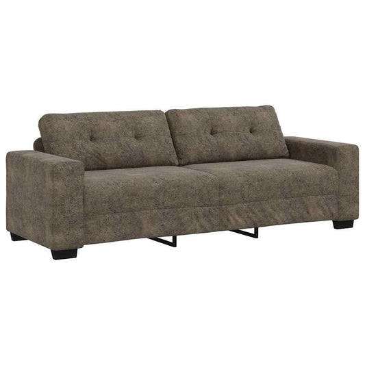 Sofa mit Kissen Dunkelgrau Kunstleder