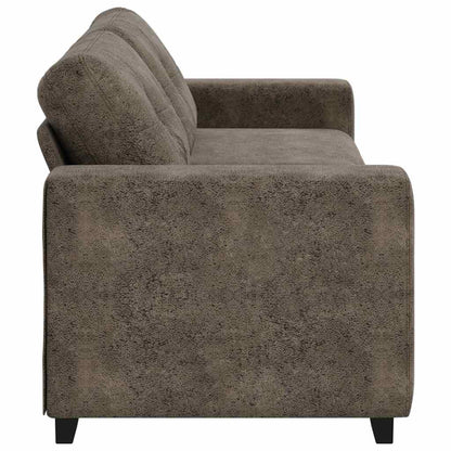 Sofa mit Kissen Dunkelgrau Kunstleder