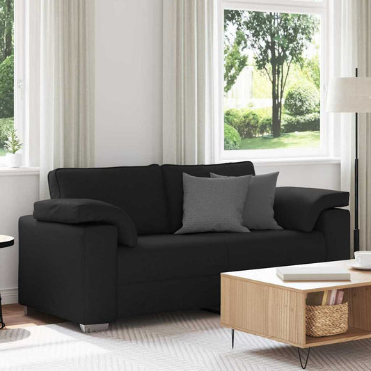 Sofa mit Kissen Schwarz 180 x 77 x 82 cm Stoff