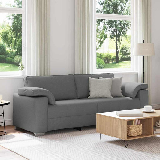 Sofa mit Kissen Dunkelgrau 219 x 77 x 82 cm Stoff