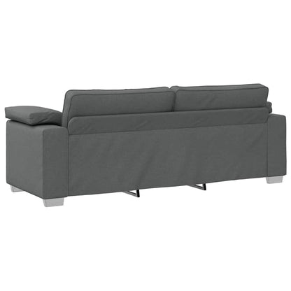 Sofa mit Kissen Dunkelgrau 219 x 77 x 82 cm Stoff