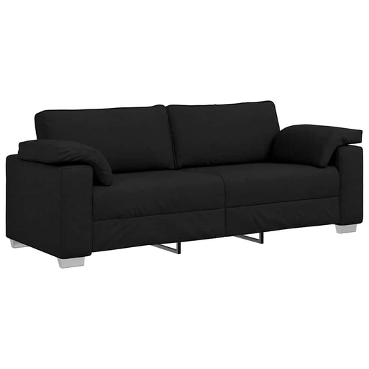 Sofa mit Kissen Schwarz 219 x 77 x 82 cm Stoff