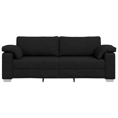 Sofa mit Kissen Schwarz 219 x 77 x 82 cm Stoff
