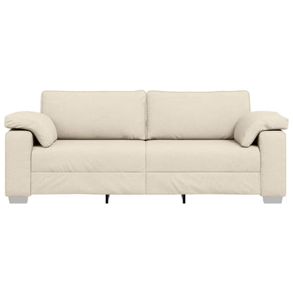 Sofa mit Kissen mit Kissen Beige 219 x 77 x 82 cm Leinen