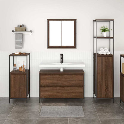 Badezimmermöbel Set 3 pcs Braune Eiche 90 x 34,5 x 60 cm
