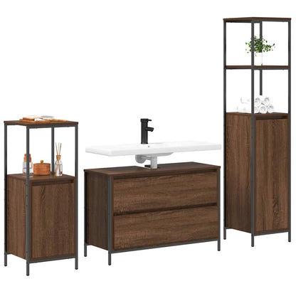 Badezimmermöbel Set 3 pcs Braune Eiche 90 x 34,5 x 60 cm