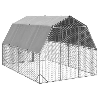 Hühnerstall mit Dach 2,5x4x2,25 m Verzinkter Stahl