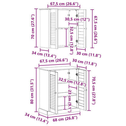 Badezimmermöbel Set mit Regal 2 pcs Braun 67,5 x 34 x 80 cm