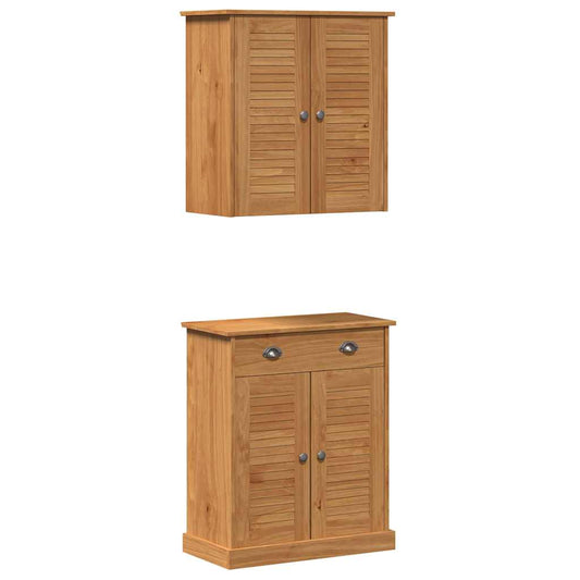 Badezimmermöbel Set mit Tür VIGO 2 pcs Braun 67,5 x 34 x 80 cm