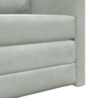 Fußsofa-Bett mit Kissen Hellgrau 74 x 77 x 81 cm Samt