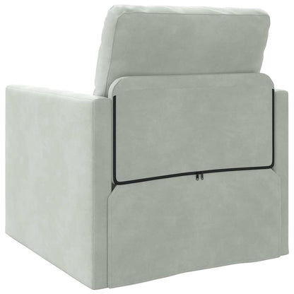 Fußsofa-Bett mit Kissen Hellgrau 74 x 77 x 81 cm Samt