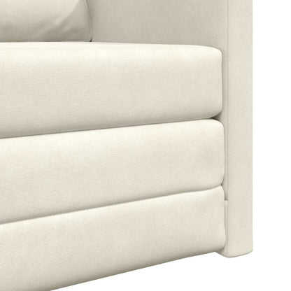 Fußsofa-Bett mit Kissen Creme 74 x 77 x 81 cm Samt