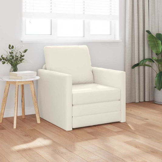 Fußsofa-Bett mit Kissen Creme 74 x 77 x 81 cm Samt