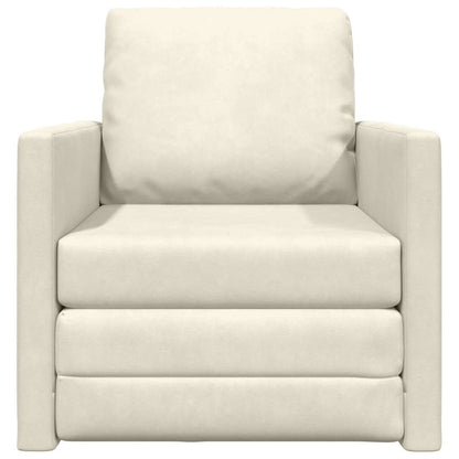 Fußsofa-Bett mit Kissen Creme 74 x 77 x 81 cm Samt