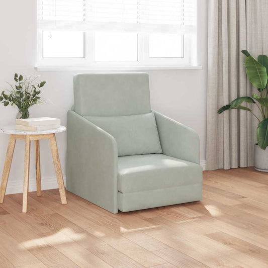 Sofa Bett Hellgrau 65 x 80 x 83 cm Samt