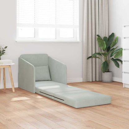 Sofa Bett Hellgrau 65 x 80 x 83 cm Samt