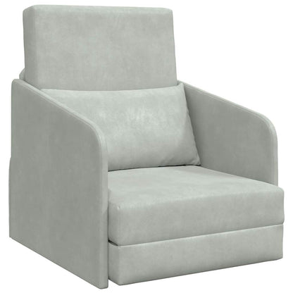 Sofa Bett Hellgrau 65 x 80 x 83 cm Samt