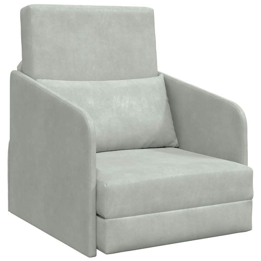 Sofa Bett Hellgrau 65 x 80 x 83 cm Samt