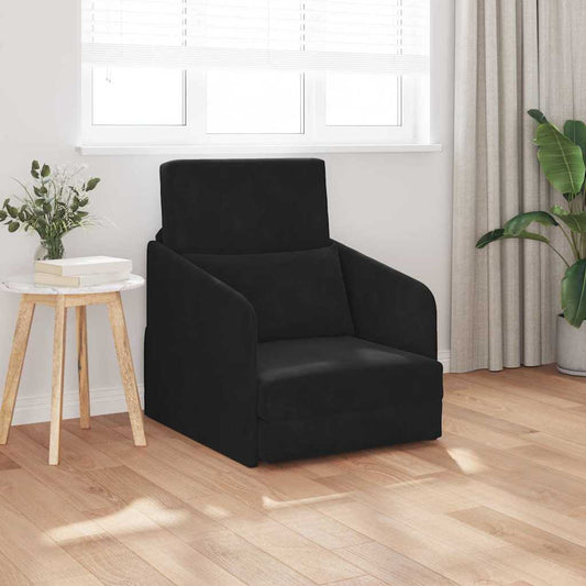 Sofa Bett Schwarz 65 x 80 x 83 cm Samt