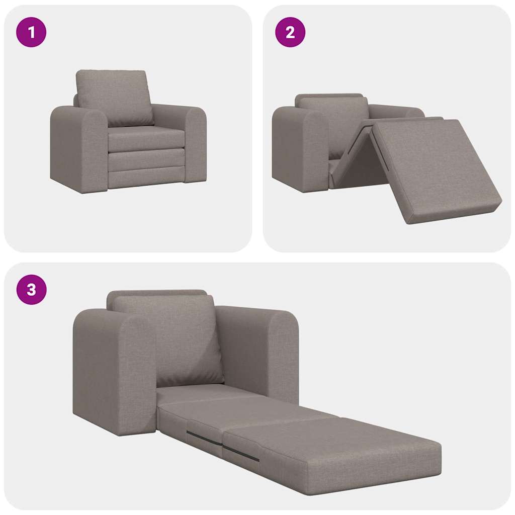 Sofa Bett Taupe 98 x 71 x 83 cm Stoff