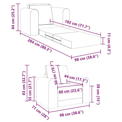 Sofa Bett Taupe 98 x 71 x 83 cm Stoff