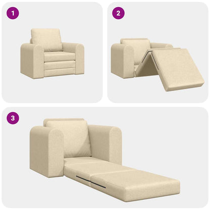 Sofa Bett Creme 98 x 71 x 83 cm Stoff
